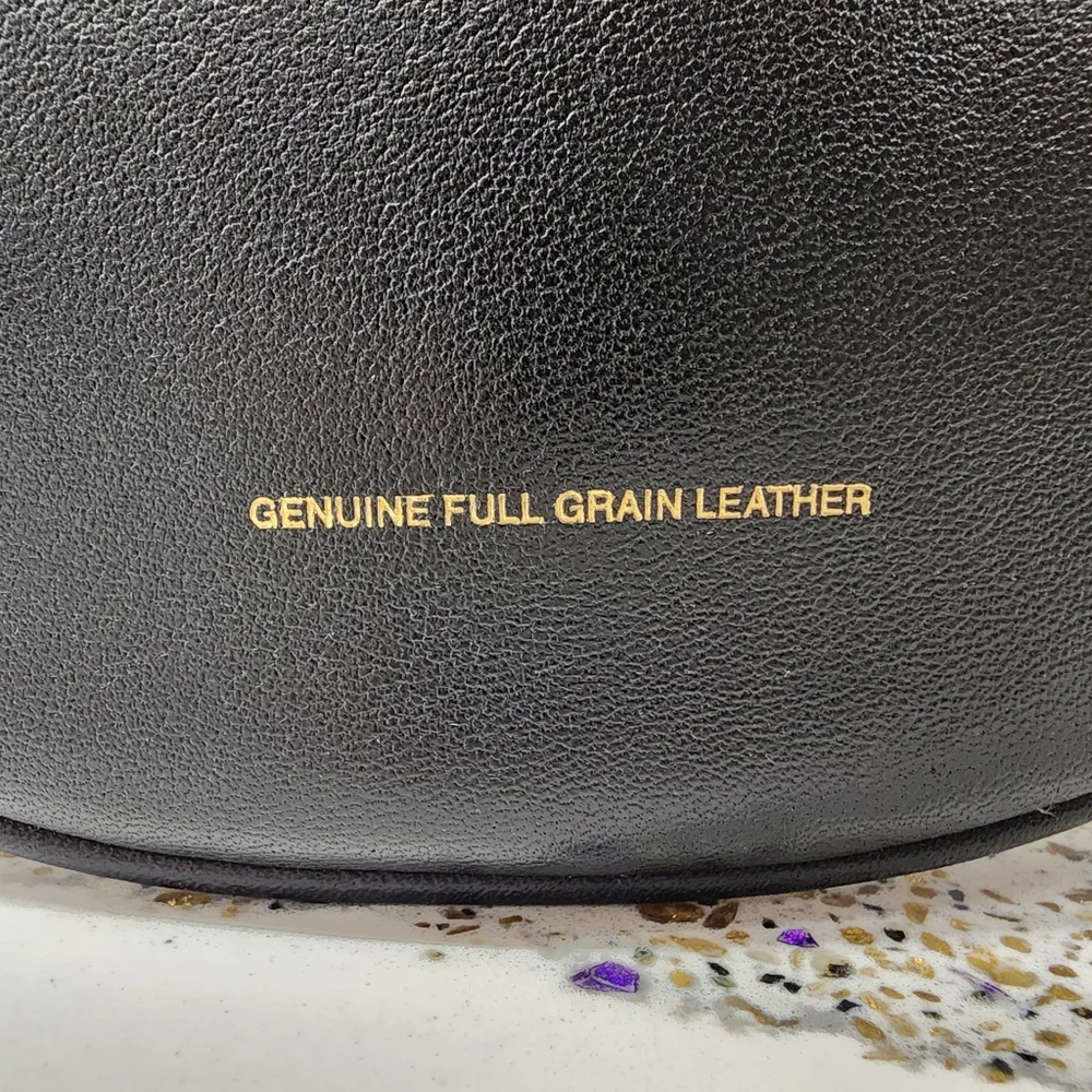 Coach Black Round Crossbody with Gold Frame